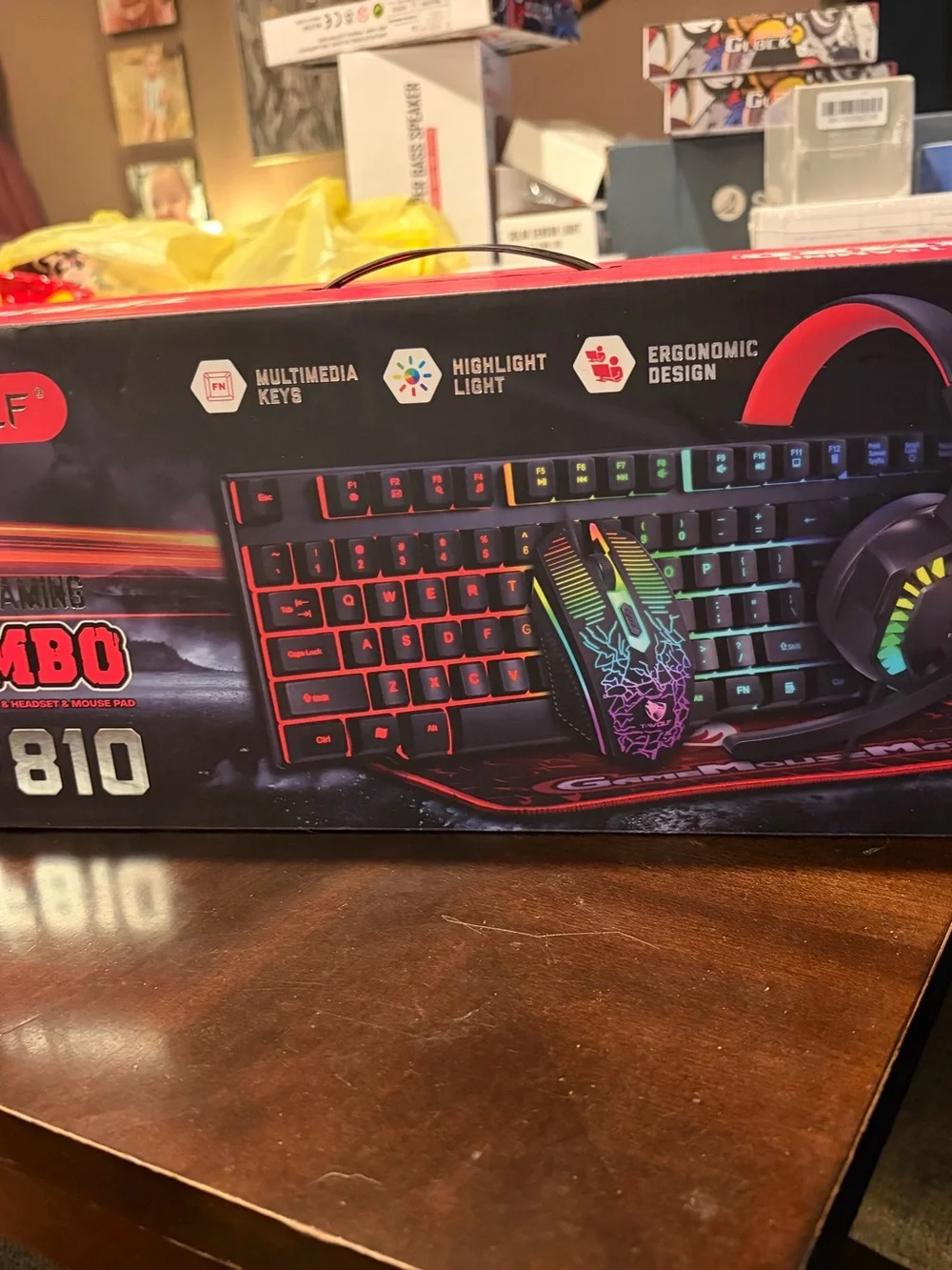 TF-810 Gaming Keyboard, Headset & Mouse Pad Combo - Black with RGB Accents